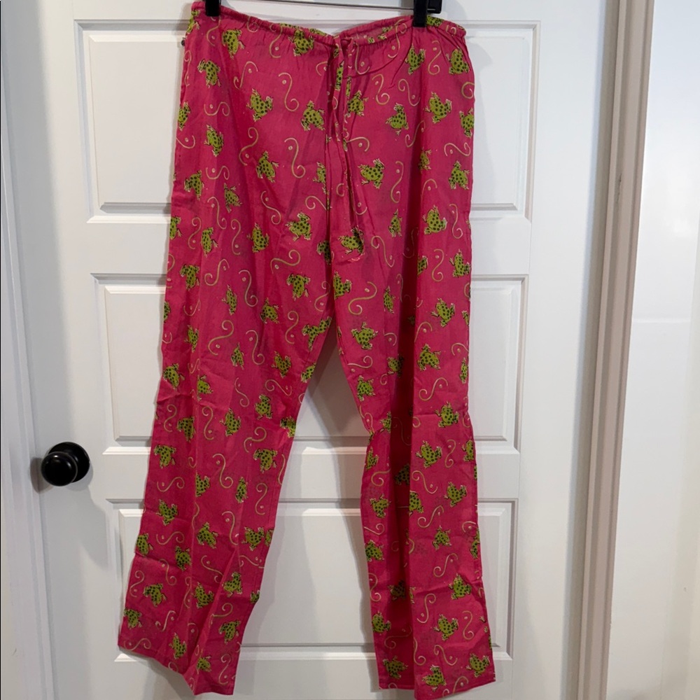 Pomegranate Inc frog pajama pants medium NWOT